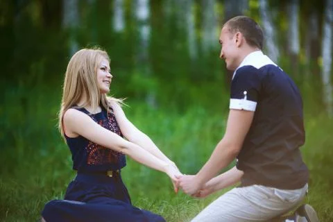 Couple holding hands Stock Photos