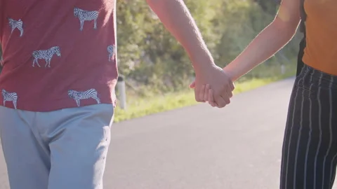 Couple holding hands at sunset Stock-Footage 135789289