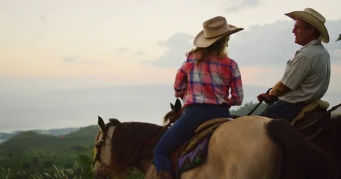 Couple Horseback Riding Stock Footage 82552181