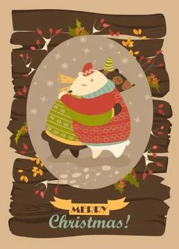 Couple of hugging bears Stock Illustration