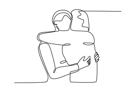 A couple hugging each other Stock Illustration