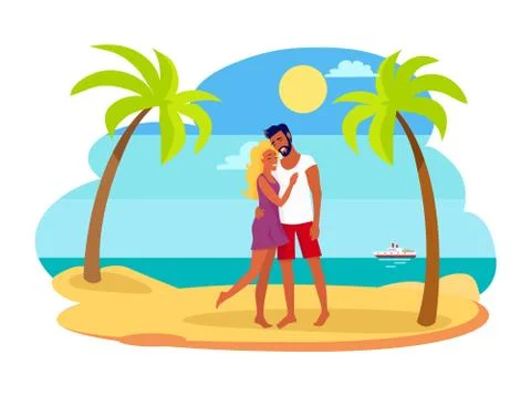 Couple Hugging Each Other Vector Illustration Ilustração Stock