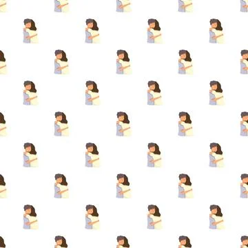 Couple hugging expressing love affection seamless pattern 库存插图