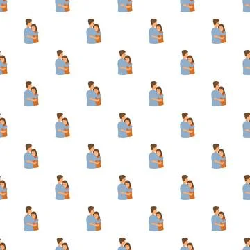 Couple hugging repeating pattern celebrating love and affection Stock Illustration