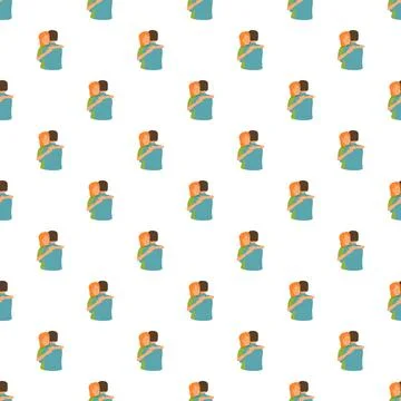 Couple hugging repeating pattern love relationship concept Stock-Illustration