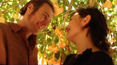 Couple hugging under tree Stock Footage 43692259