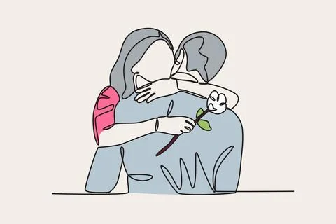 Couple hugging while celebrating White Day. Stock Illustration
