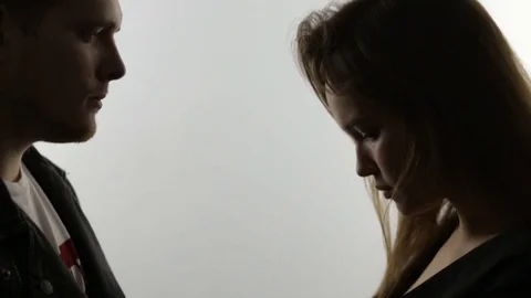 Couple hugging on white Stock Footage 79062814