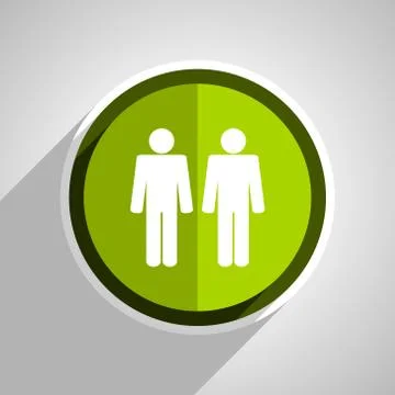 Couple icon, green circle flat design internet button, web and mobile app ill Stock Illustration