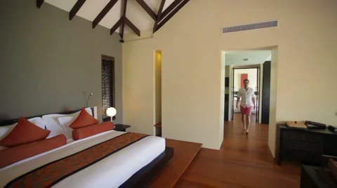 Couple inside bungalow Stock Footage 1009209