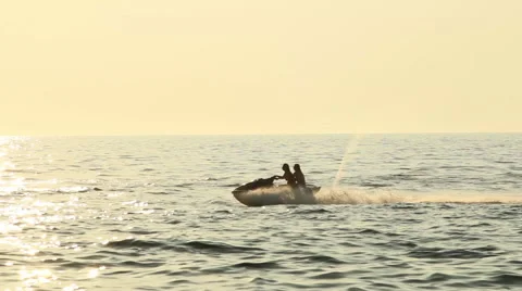 Couple on a jet ski Stock Footage 65118049
