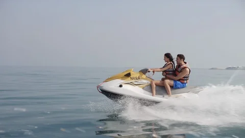 Couple on jet ski. Stock Footage 119395598
