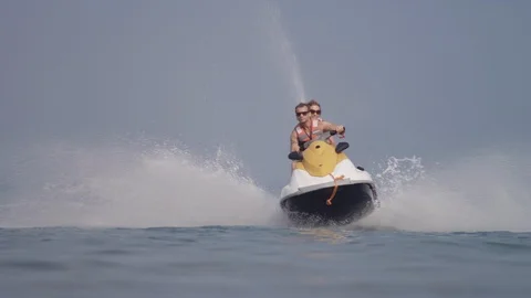 Couple on jet ski. Stock Footage 119395801