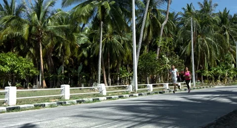 Couple Jogging Together Stock Footage 61157684