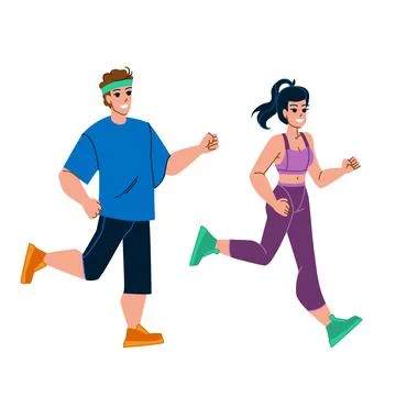 Couple jogging vector Ilustração Stock
