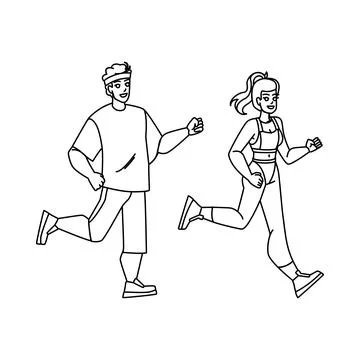 Couple jogging vector Ilustração Stock