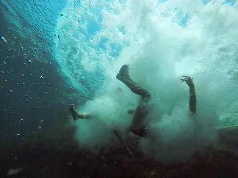 Couple jump in sea. Stock Footage 52945227