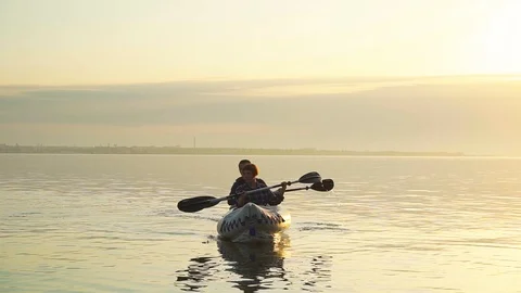 Couple on the kayak Stock Footage 108714414