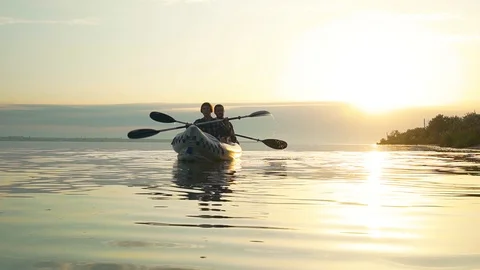 Couple on the kayak Stock Footage 108714475