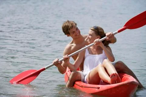 Couple kayaking Stock Photos