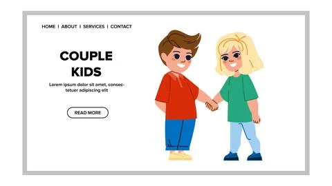 Couple kids vector Stock Illustration