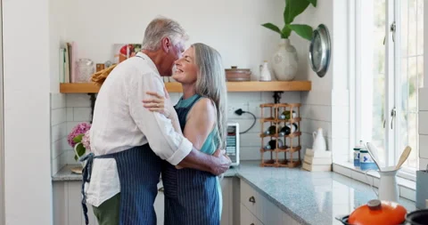 Couple, kitchen and dance with commitment, trust and support for communication Video stock 263843118
