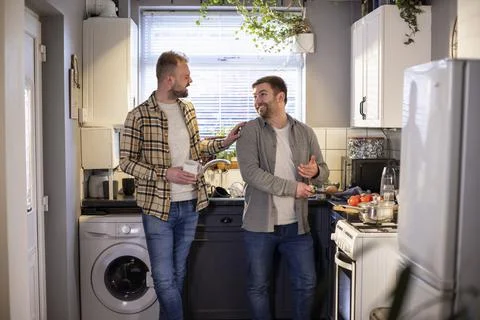 Couple in the Kitchen Stock Photos
