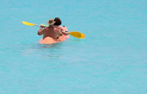 Couple on the lagoon Stock-Fotos