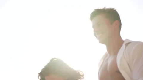 Couple laughs in backlight Stock Footage 170691249