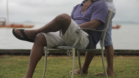 Couple on a lawn. 스톡 동영상 88369618