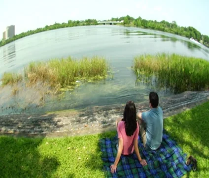 Couple Laying On Blanket 3 Stock Footage 8692667