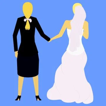Couple of lesbians Stock Illustration