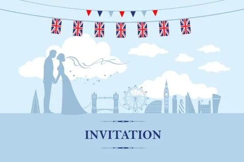 Couple in London Stock Illustration