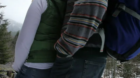 Couple looking at landscape Video stock 61653887