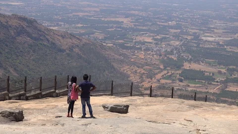 Couple looking at the plains Stock Footage 87662402