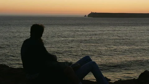 Couple Looking At The Sunset Stock Footage 132459122
