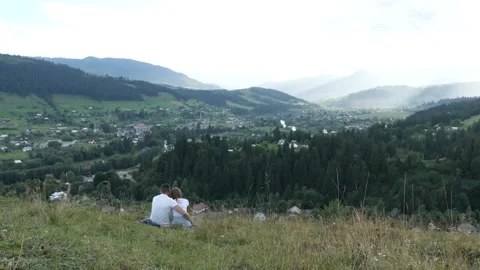 Couple in love on the background of nature Stock Footage 161983545
