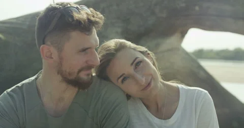 Couple in love on the beach Stock Footage 99525203