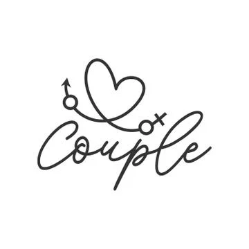 Couple love date logo design template inspiration Stock Illustration