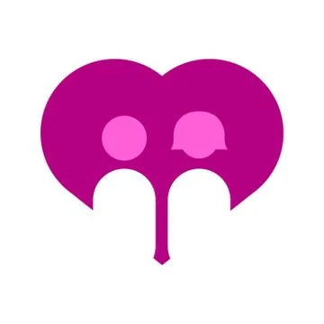 Couple In Love Heart Shape Vector Illustration Graphic Stock Illustration
