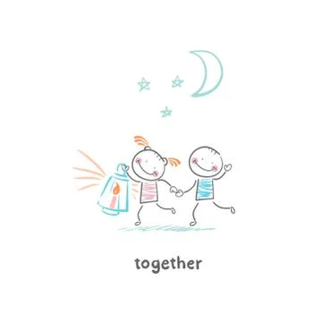 Couple in love Stock Illustration
