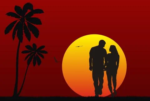Couple in love Stock Illustration