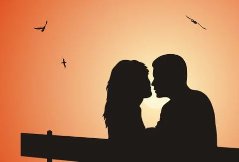 Couple in love Stock Illustration