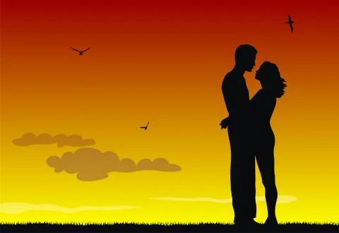 Couple in love Stock Illustration
