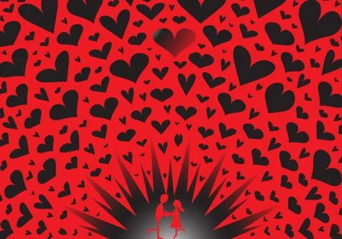 Couple in Love Stock Illustration