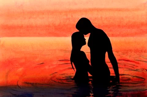 Couple in love Stock Illustration