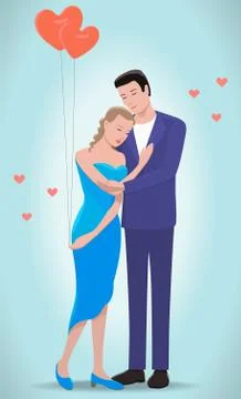 Couple In Love. Stock Illustration