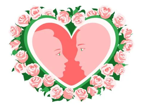 Couple In Love. Stock Illustration