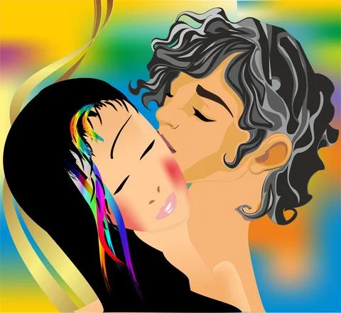Couple in love, Stock Illustration