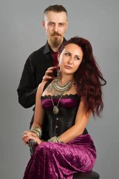 Couple in love posing at studio Stock Photos
